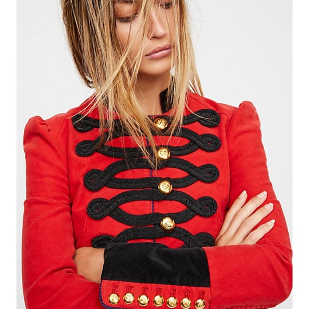 SOLD Free people military embellished coat XS - Picture 2 of 4